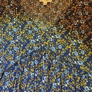 Floral V-Neck Dress Boho Empire Waist S